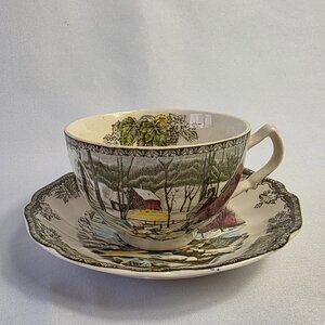 Johnson Brothers Friendly Village Cup & Saucer Set Village Scene England